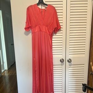Elegant Coral Maxi Dress